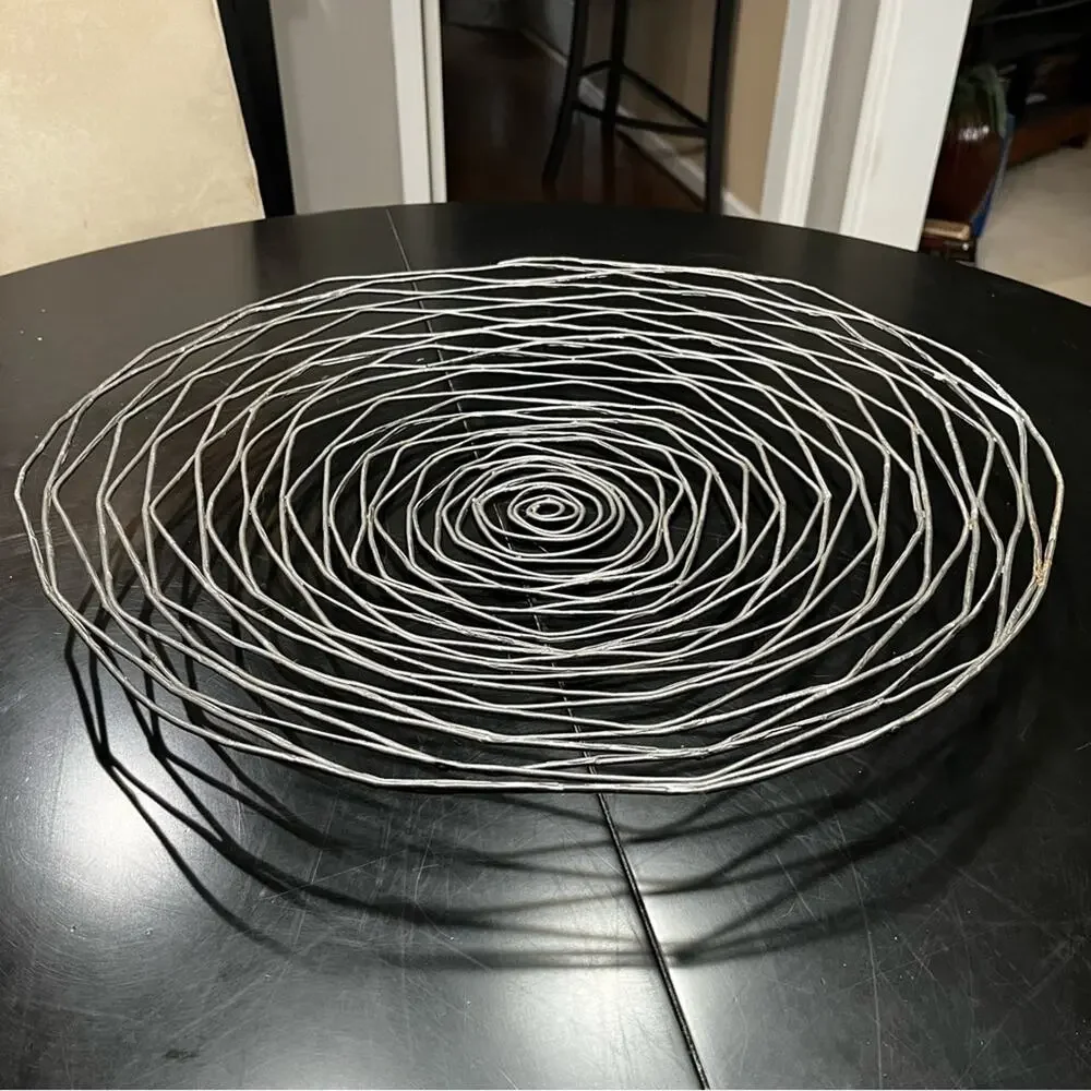 NEW Z Gallerie Antique Bronze Wrought Iron Spiral Wall Tabletop Sculpture Bowl